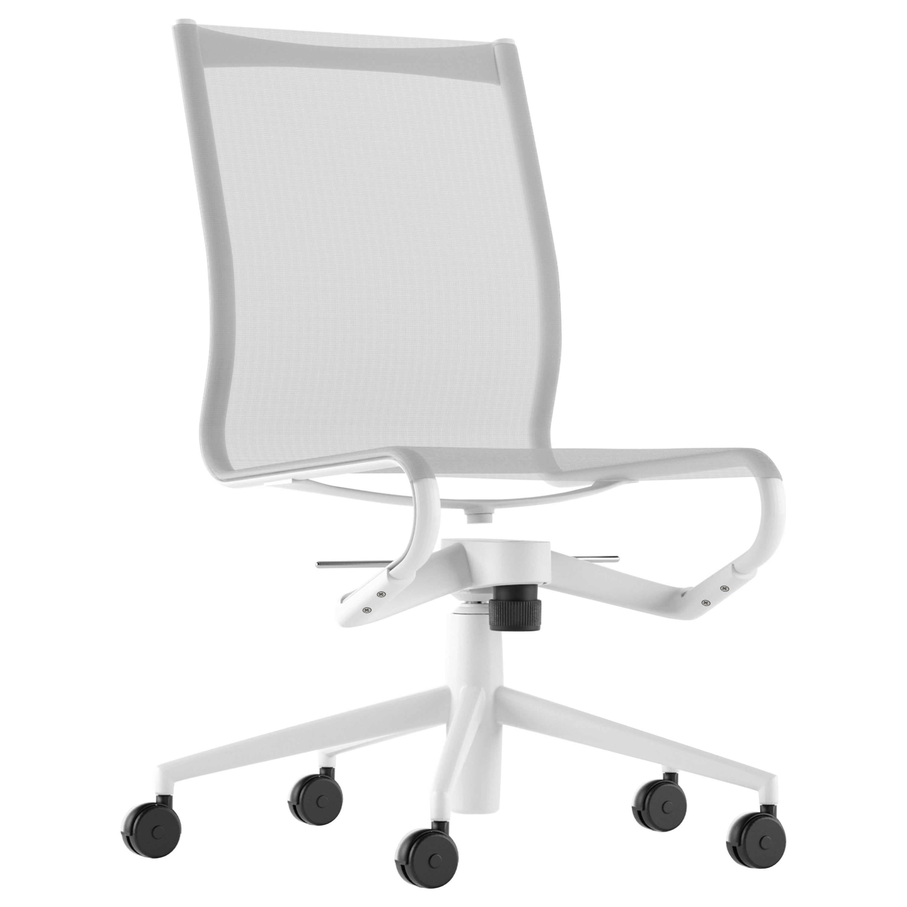 Alias 444 Rollingframe+ Tilt 47 Chair in White Mesh & Lacquered Aluminium Frame For Sale