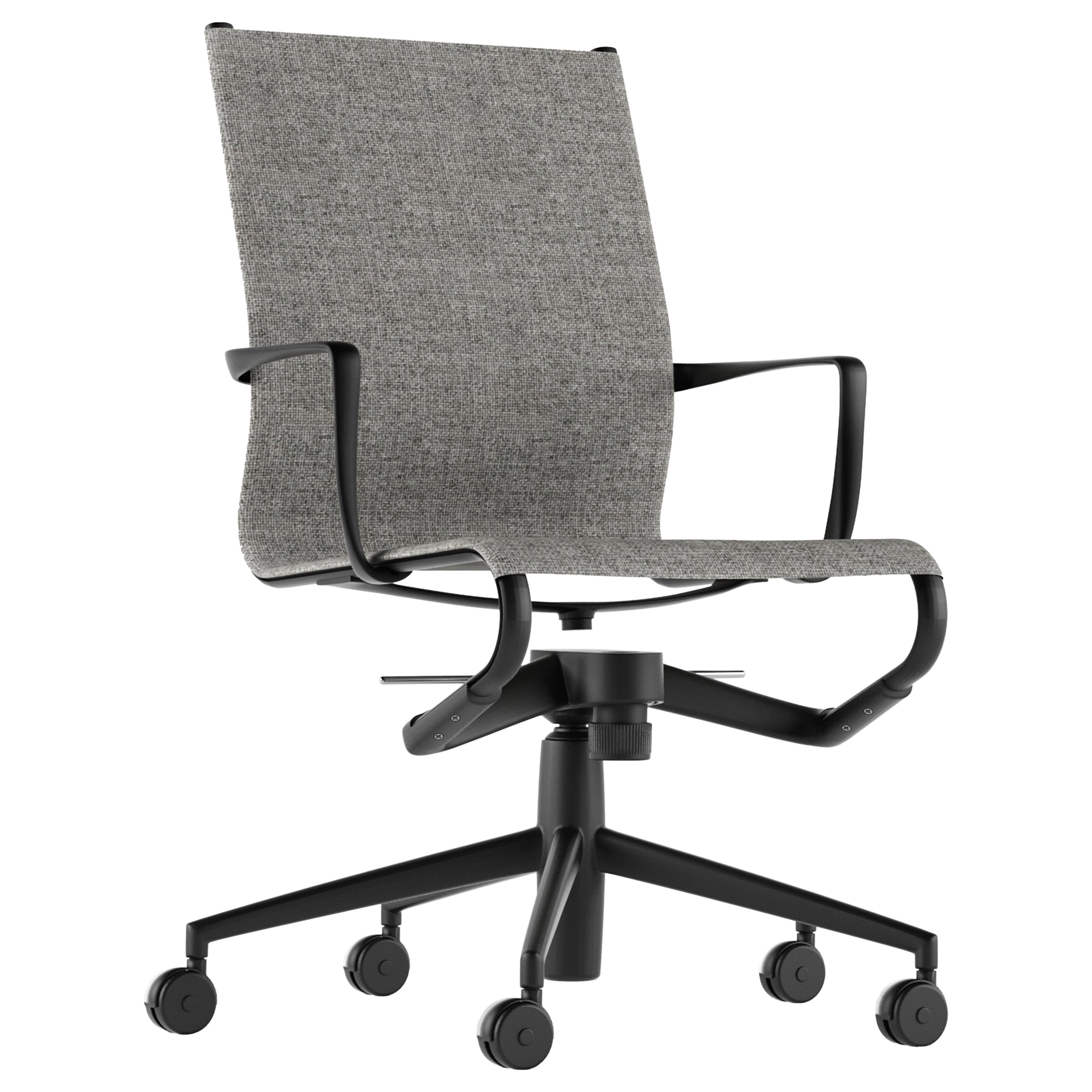 Alias 445 Rollingframe+ Tilt 47 Stuhl mit grauem Sitz und lackiertem Aluminiumrahmen