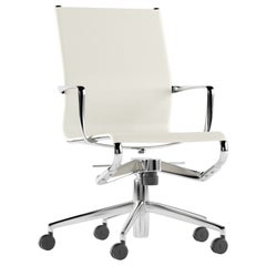 Alias 445 Rollingframe+ Tilt 47 Chair in White with Chromed Aluminum Frame