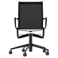 Alias 445 Rollingframe+ Tilt 47 Stuhl aus schwarzem Mesh mit lackiertem Aluminiumrahmen