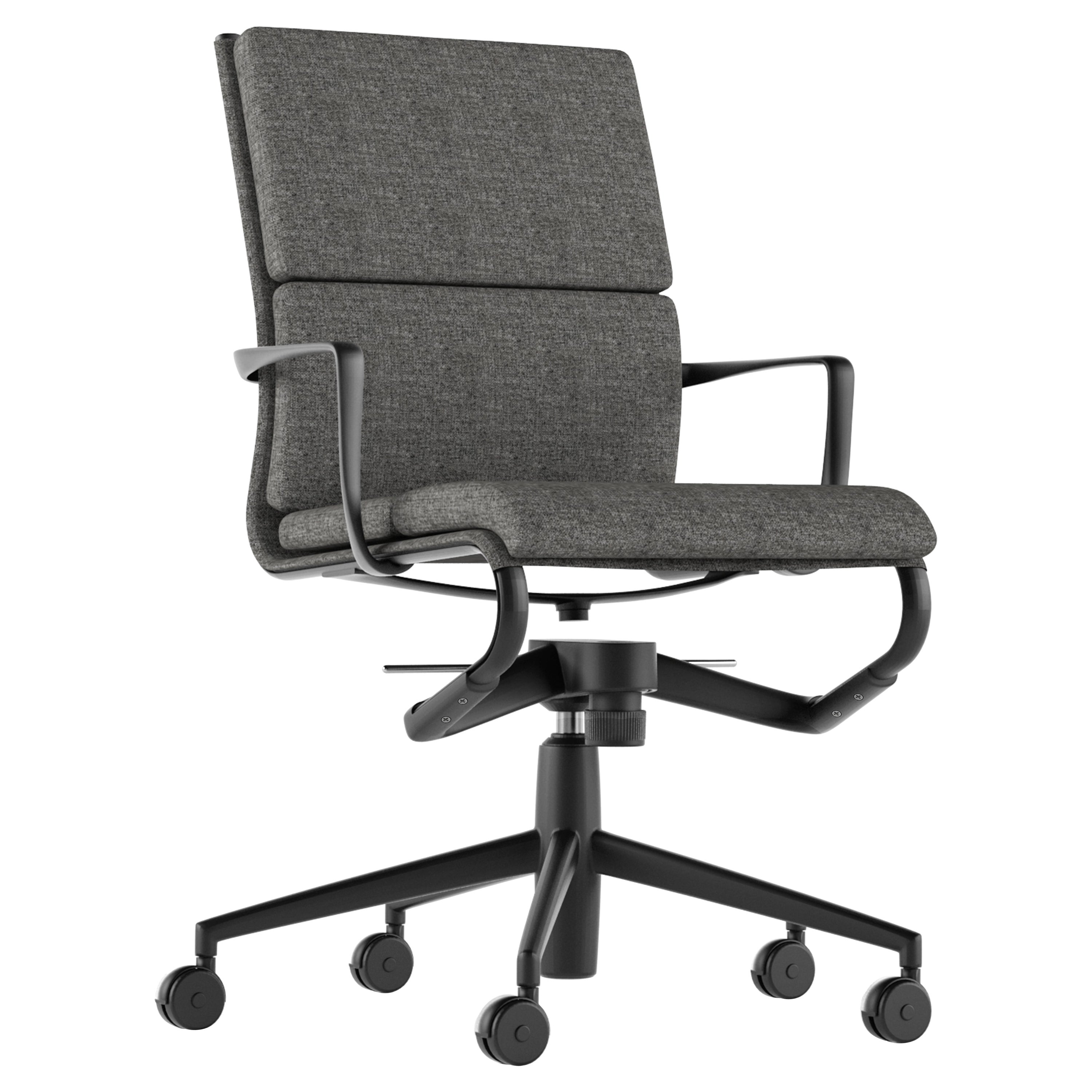 Alias 453 Rollingframe+ Tilt 47 Soft Chair in Grey with Lacquered Aluminum Frame For Sale