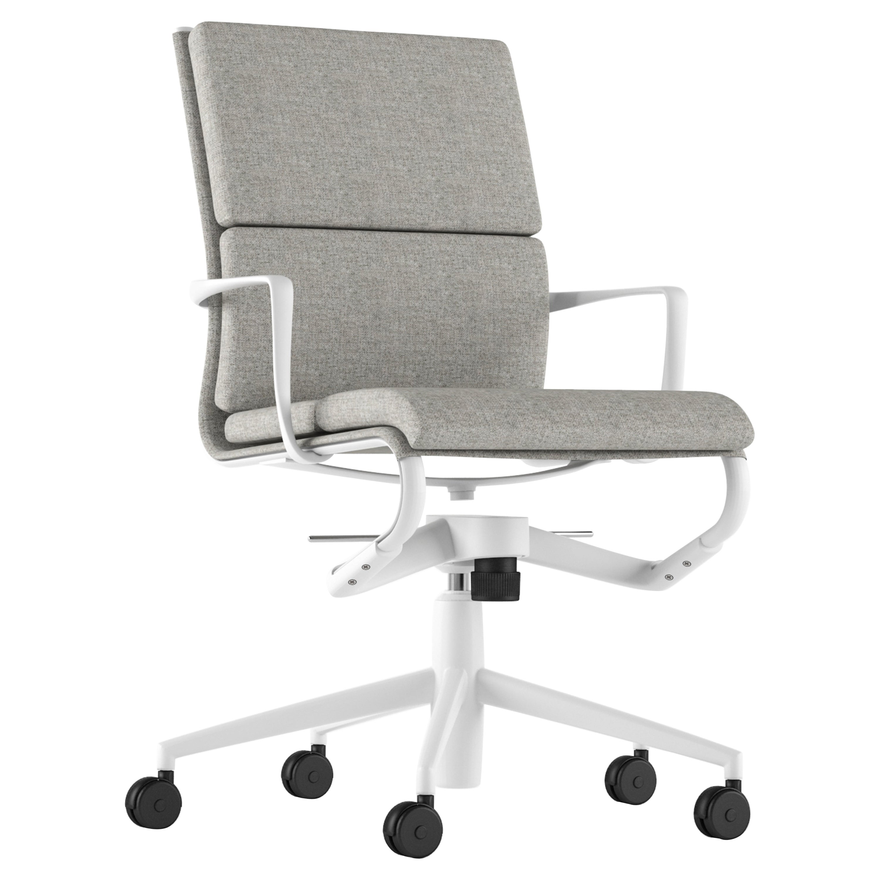 Alias 453 Rollingframe+ Tilt 47 Soft Chair in Grey w Lacquered Aluminum Frame For Sale