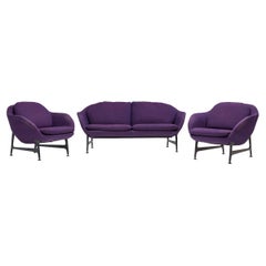 Cassina by Jaime Hayon Vico Purple Sofa and Armchairs, Set of 3