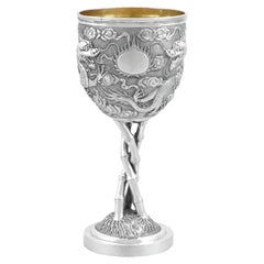 Gobelet à vin ancien en argent d'exportation chinoise par Tuck Chang & Co.