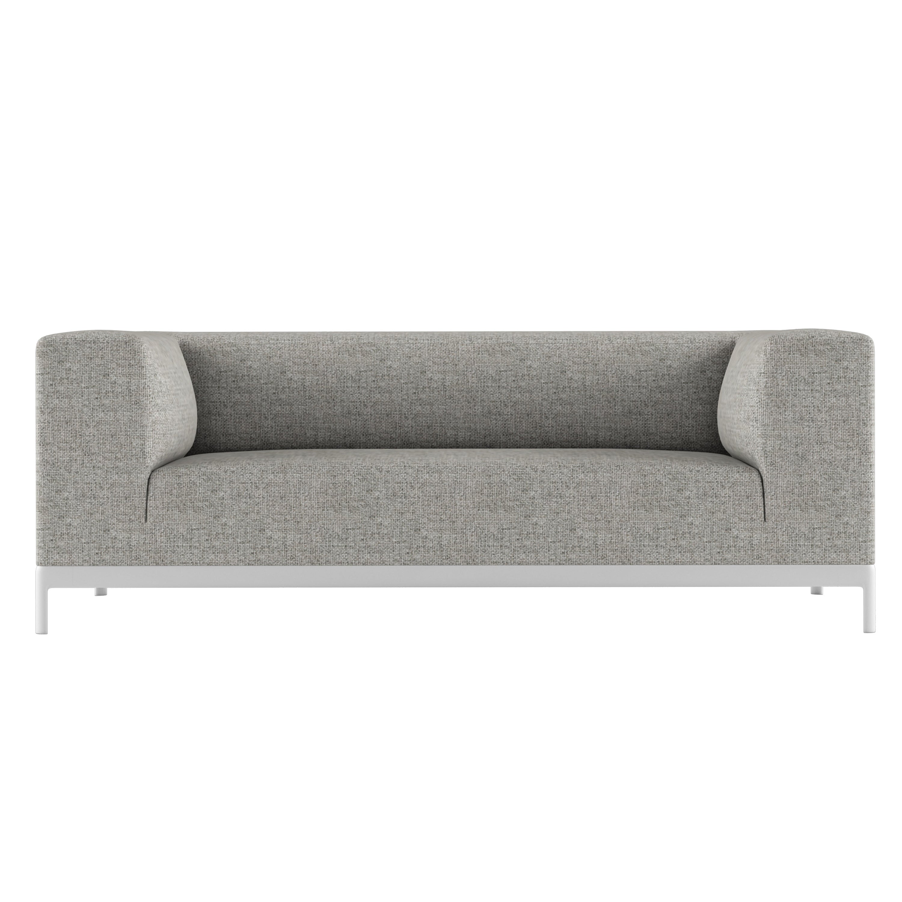 Alias P60 AluminiumZen Zweisitzer-Sofa für den Außenbereich mit Stoff und weißem Aluminiumrahmen