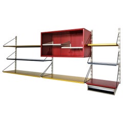 Metal Wall Unit in Red, Yellow and Blue by Tjerk Rijenga for Pilastro, 1950's
