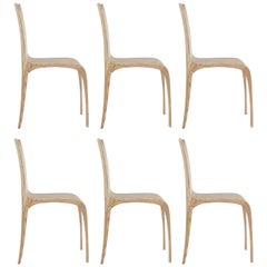 Set of Six Design No 4 Award Winning Ash Chairs by Jonathan Field