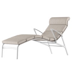 Alias 415 Longframe Soft Chaise Longue with Arms in Beige Seat & Lacquered Frame