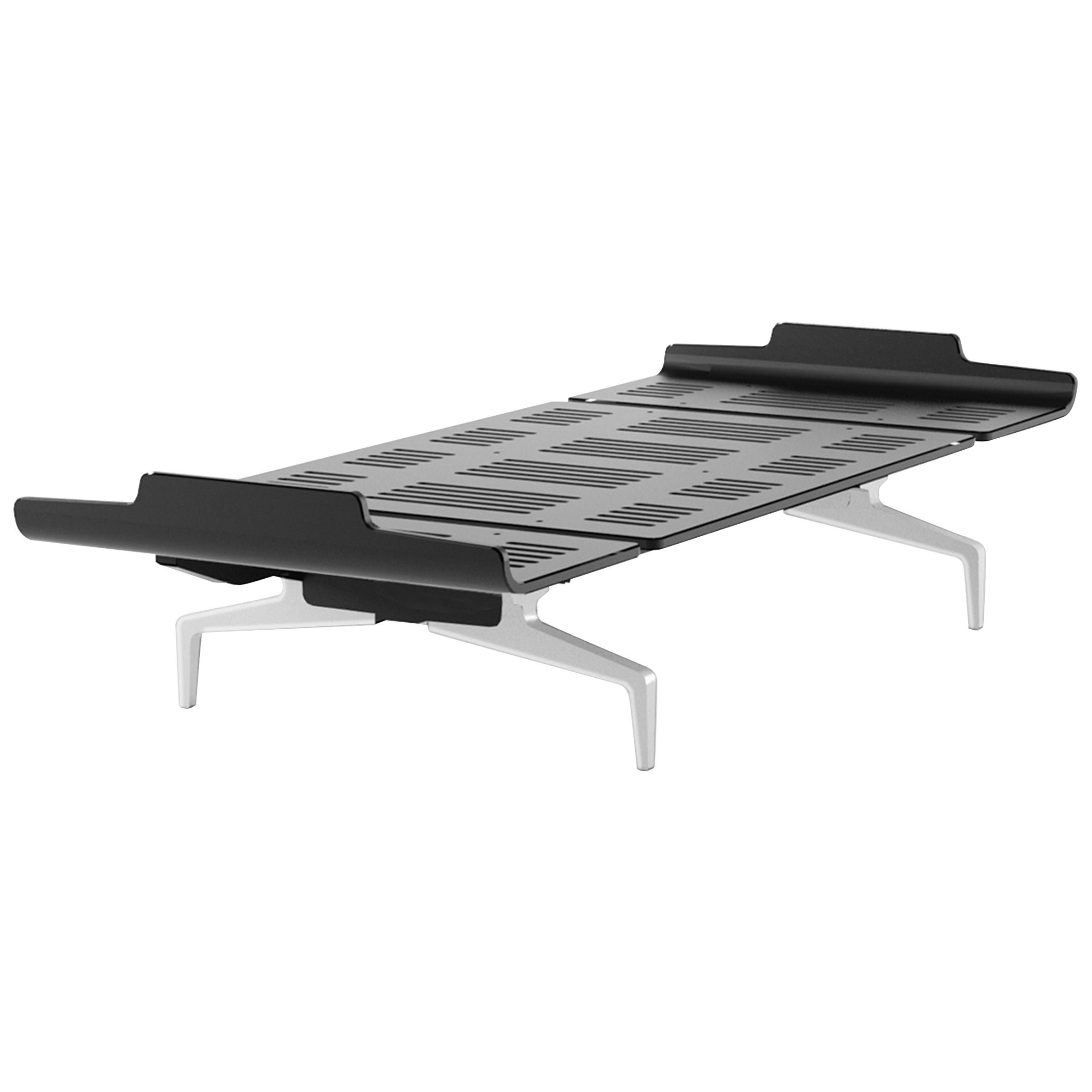 Grand lit Legnoletto Alias LL1 en laque noire mate avec cadre en aluminium