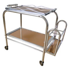 Jacques Adnet Cart Bar Trolley Tea Table