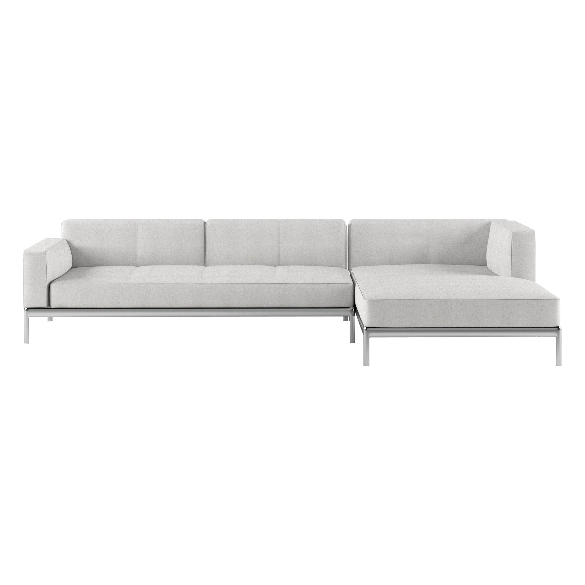 Alias P06+P05 AluZen Sectional Sofa in Upholstery with Polished Aluminium Frame For Sale