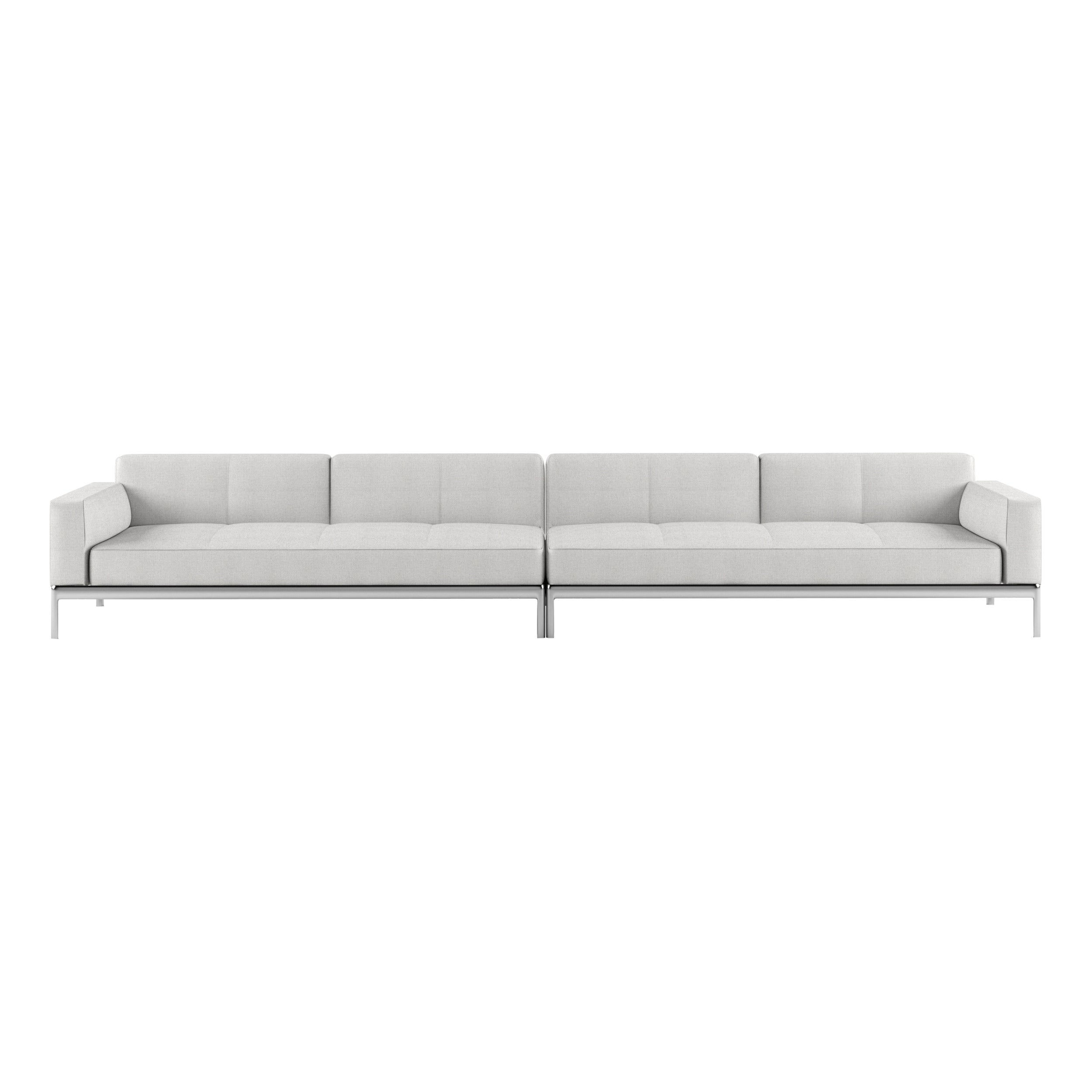 Alias P06 Aluminium-Sofa mit Polsterung und Polsterung aus poliertem Aluminiumrahmen