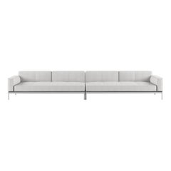 Alias P06 Aluminium-Sofa mit Polsterung und Polsterung aus poliertem Aluminiumrahmen