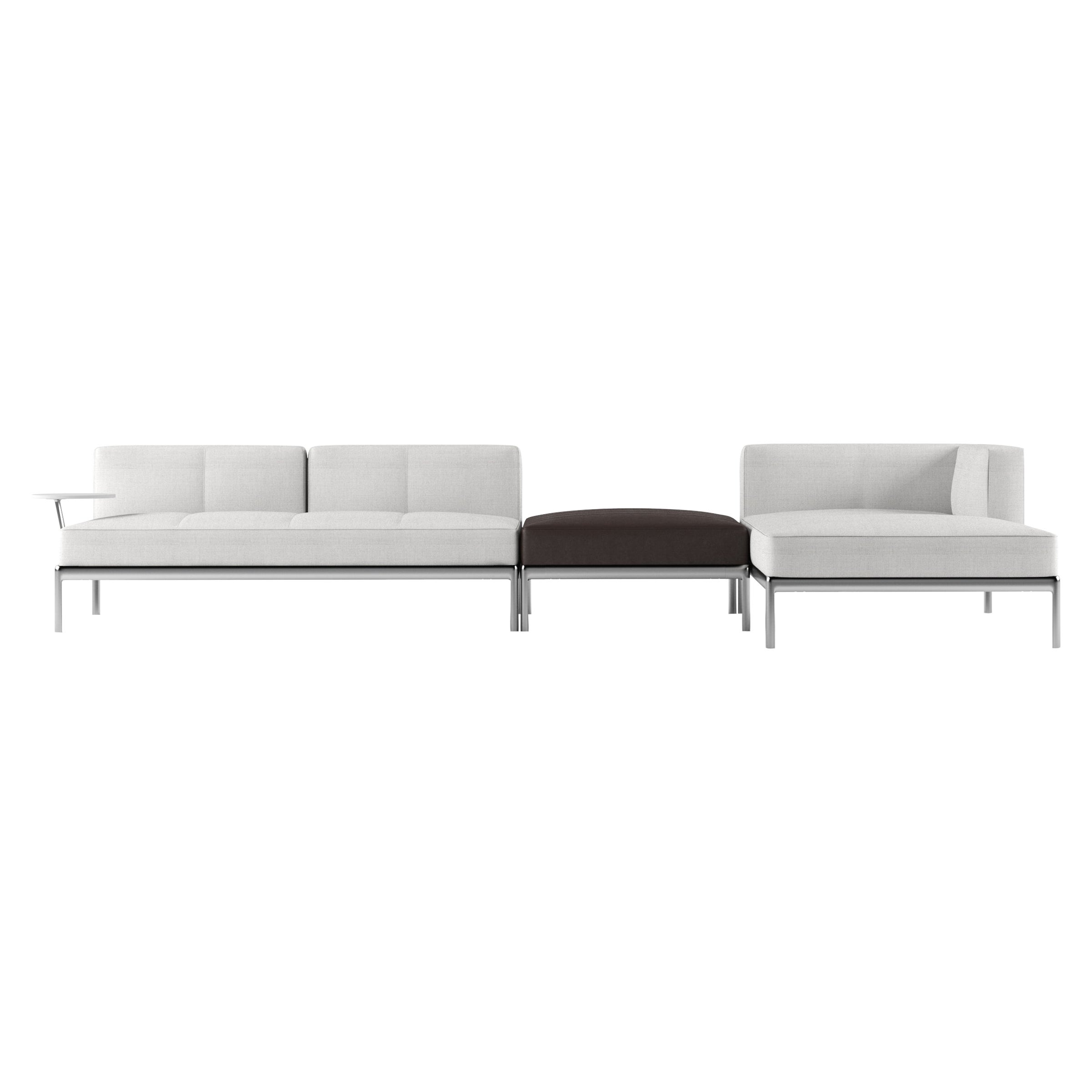 Alias P15+P04+P08 AluZen Sectional Sofa in Upholstery & Polished Aluminium Frame For Sale