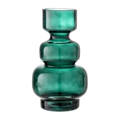 Brutalist Era Style Green Colored Glass Vase, 21st Century