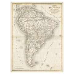 Seltene antike Karte von Südamerika
