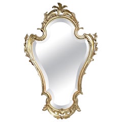 Antique French Wall Mirror & Jewel Box with Beveling and Gold-Leaf, circa 1890