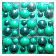Set of 12 Wall Element in Dark and Light Green by Verner Panton