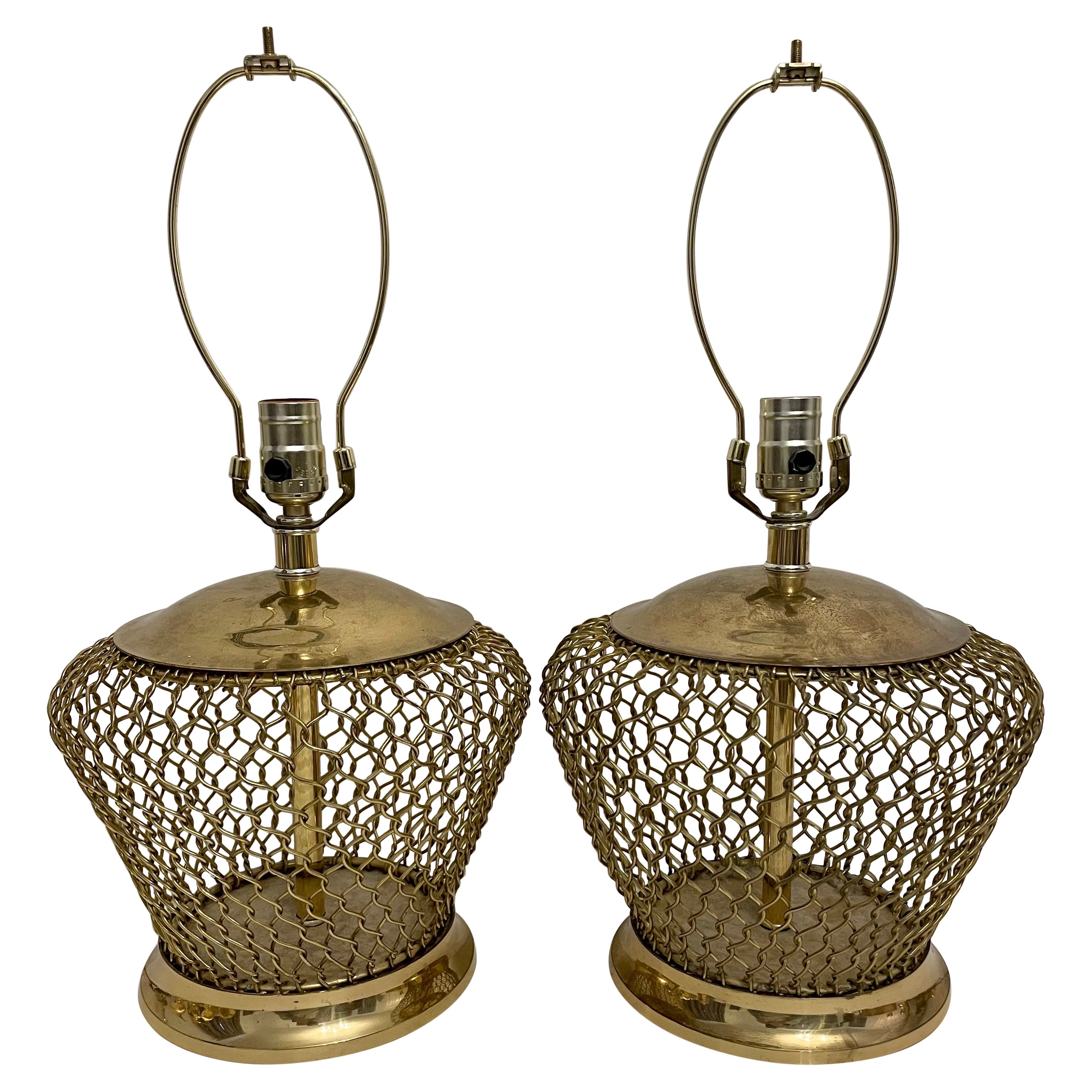 French Brass Twisted Column Lamp For Sale at 1stDibs