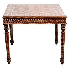 Bone Inlaid Card Table