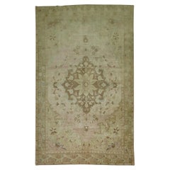 Zabihi Collection Soft Pink Turkish Room SizeVintage Rug