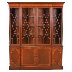 Baker Furniture Historic Charleston Georgian Breakfront Bookcase Cabinet