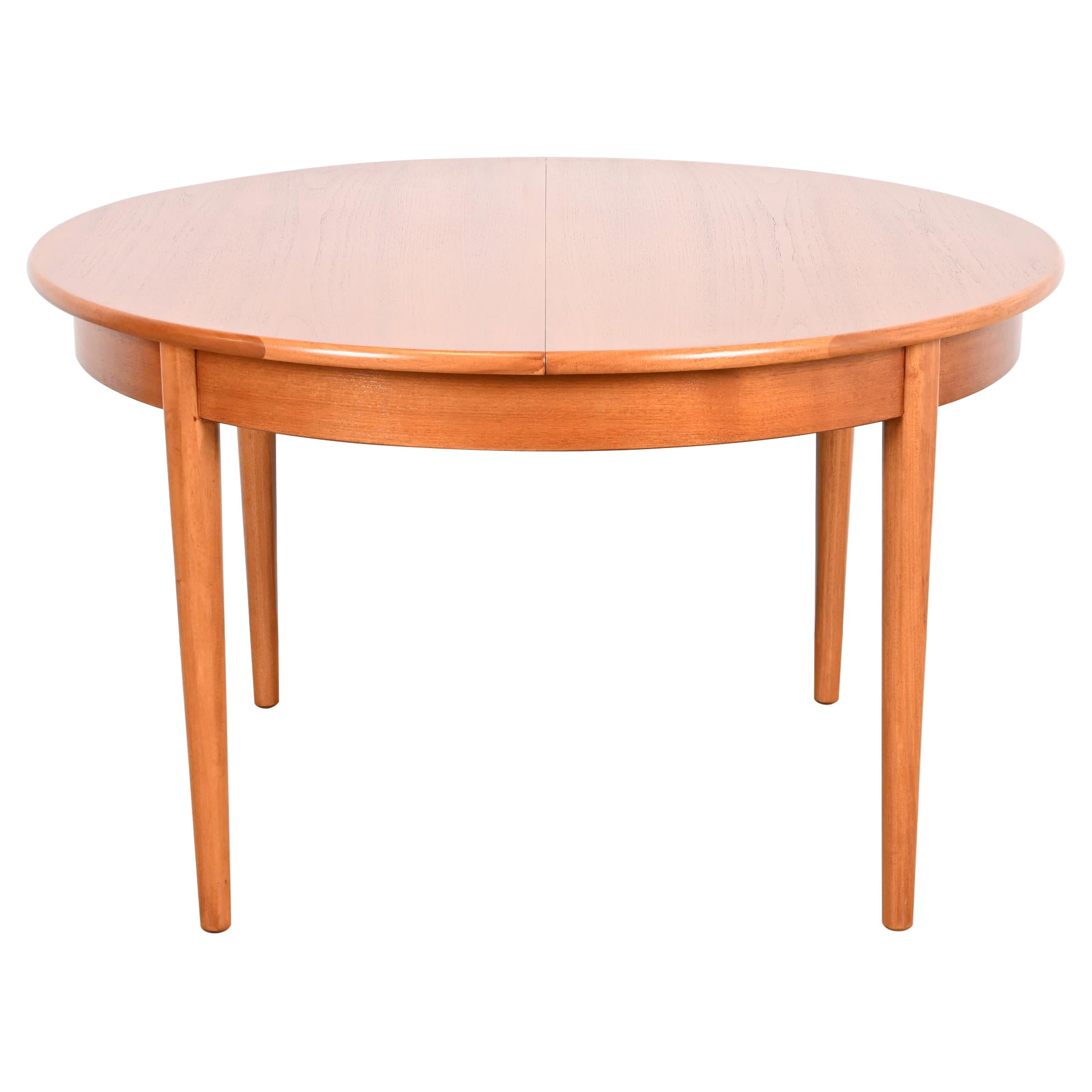 Danish Modern Teak Round Dining Table, Newly Refinished