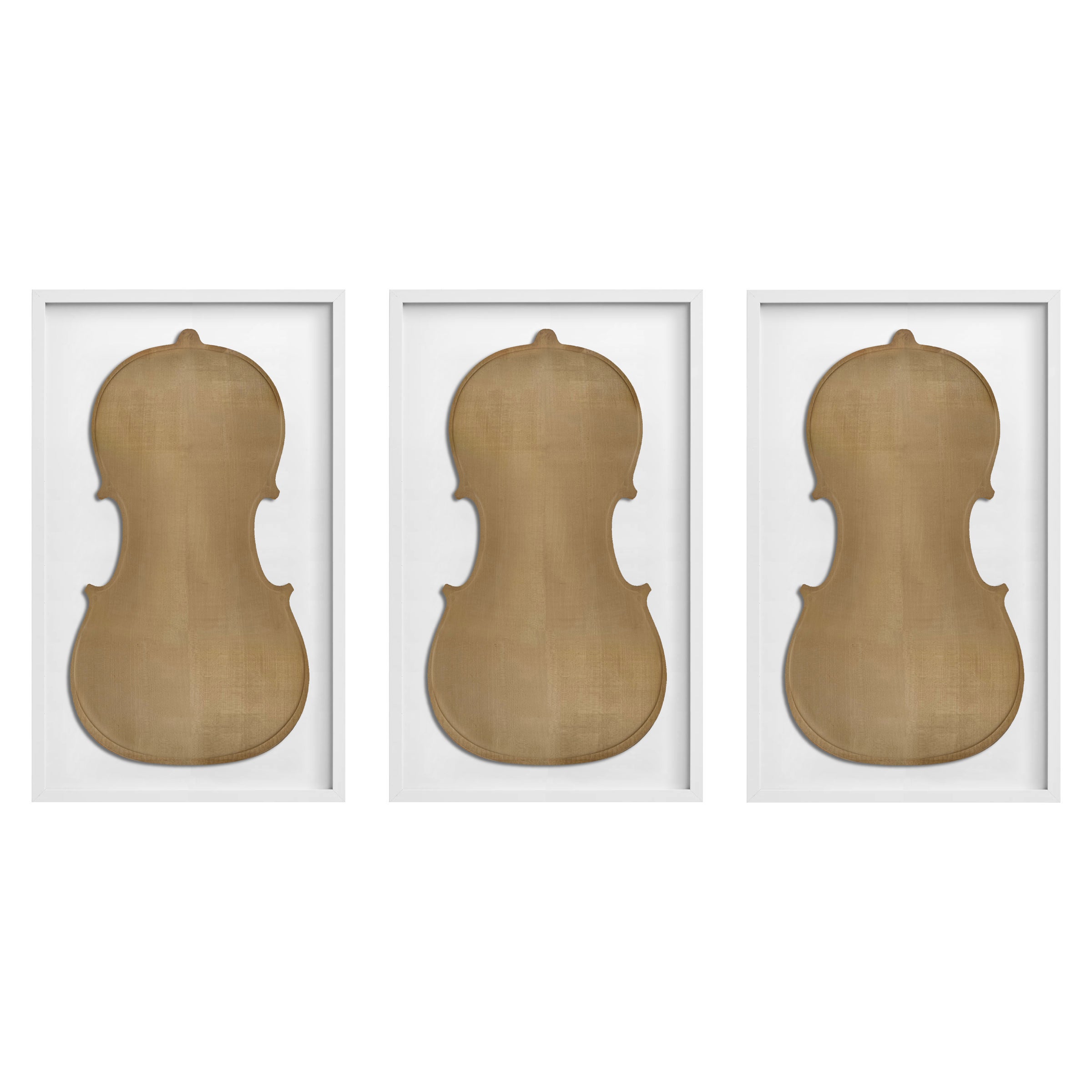 Set of Three Framed Early 20th Century Italian Cello Backs