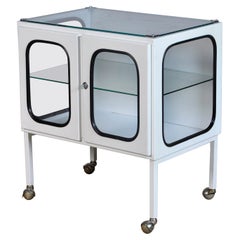 Medical Trolley in Glass and Steel, 1980s