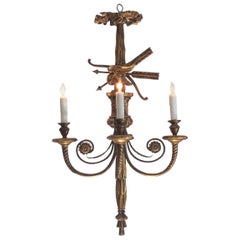Italian Neoclassical Giltwood Eagle Chandelier, Early 20th Century