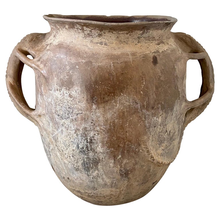 Urne Mijoteuse Ancienne Redware à Taches Manganèse – Début XIXe Siècle, Style Primitif – États-Unis