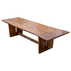 Solid Teak Book-Matched Live Edge Dining Table