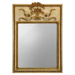 Milch & Son Neoclassical Giltwood Trumeau Style Mirror, 1960s, Italy