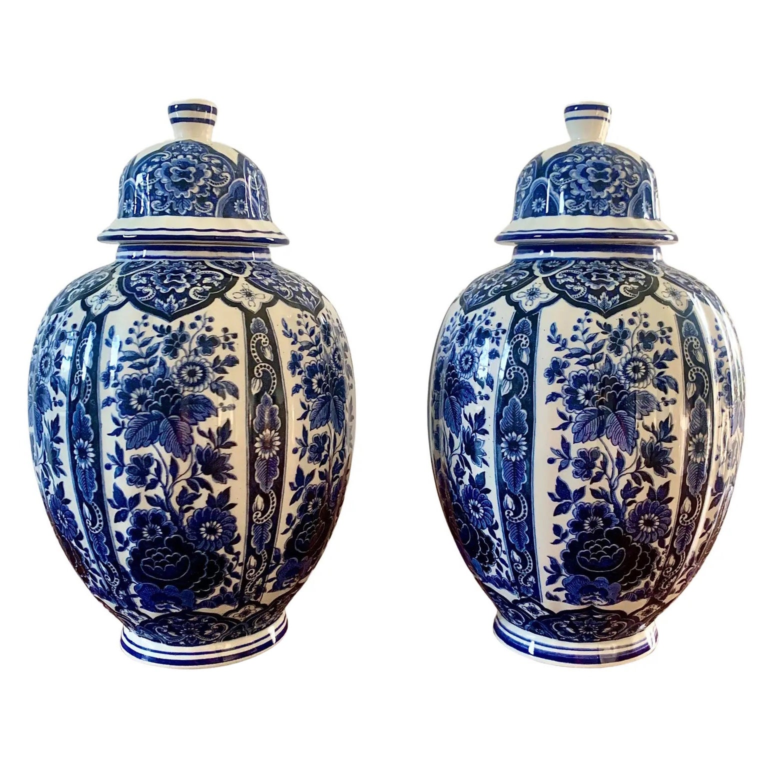 Delfts Blue and White Chinoiserie Porcelain Ginger Jar by Ardalt Blue ...