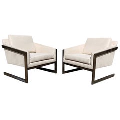 Vintage Mid-Century Cantilevered Lounge Chairs by Silver Craft