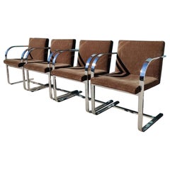 Set of Four Flatbar Mies Van Der Rohe Brno Chairs for Thonet