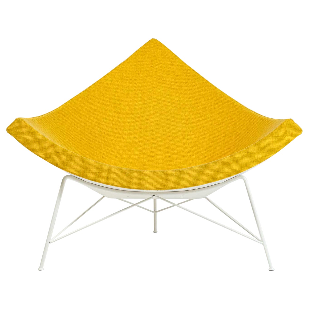 George Nelson Coconut Lounge Chair in Maharam Mode Goldenrod Fabrics For Sale