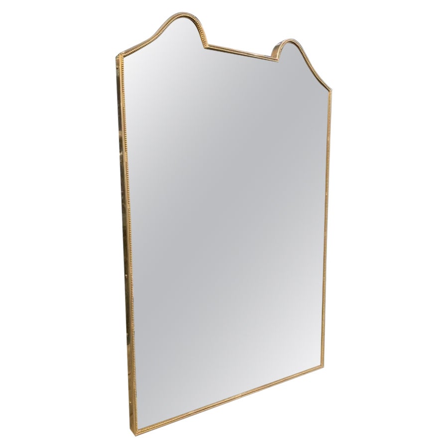 Midcentury Italian Brass Mirror-Eye Catching Frame For Sale
