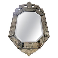 Ornate Octagonal Venetian Mirror, circa 1920s-1930s, France