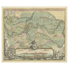 Grande carte ancienne de la ville de Bâle et de ses environs, Allemagne