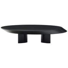 Antique Charlotte Perriand Accordo Low Table, Mat Black Lacquered Wood by Cassina