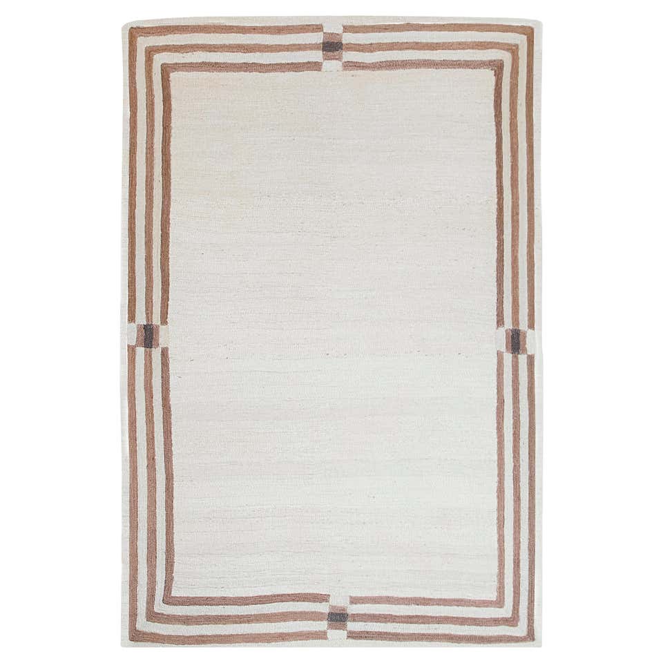 Modern Handwoven Jute Carpet Rug in Ivory and Light Brown Valance ...