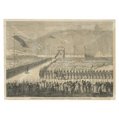 Antique Print of the Ceremony of the Coronation of the King of Madagascar