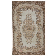 6x9.7 Ft Vintage Turkish Wool Rug, Rustic Country House Style, Handmade Carpet (tapis fait à la main)