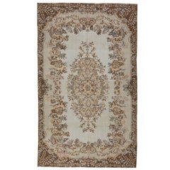 6x9.7 Ft Alfombra Vintage de Lana Turca, Estilo Casa de Campo Rústica, Alfombra Hecha a Mano
