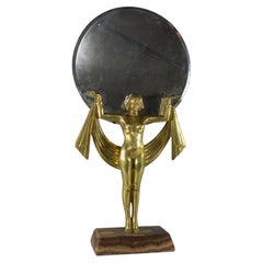 Fanny Rozet Bronze Egyptian Dancer Figural Mirror