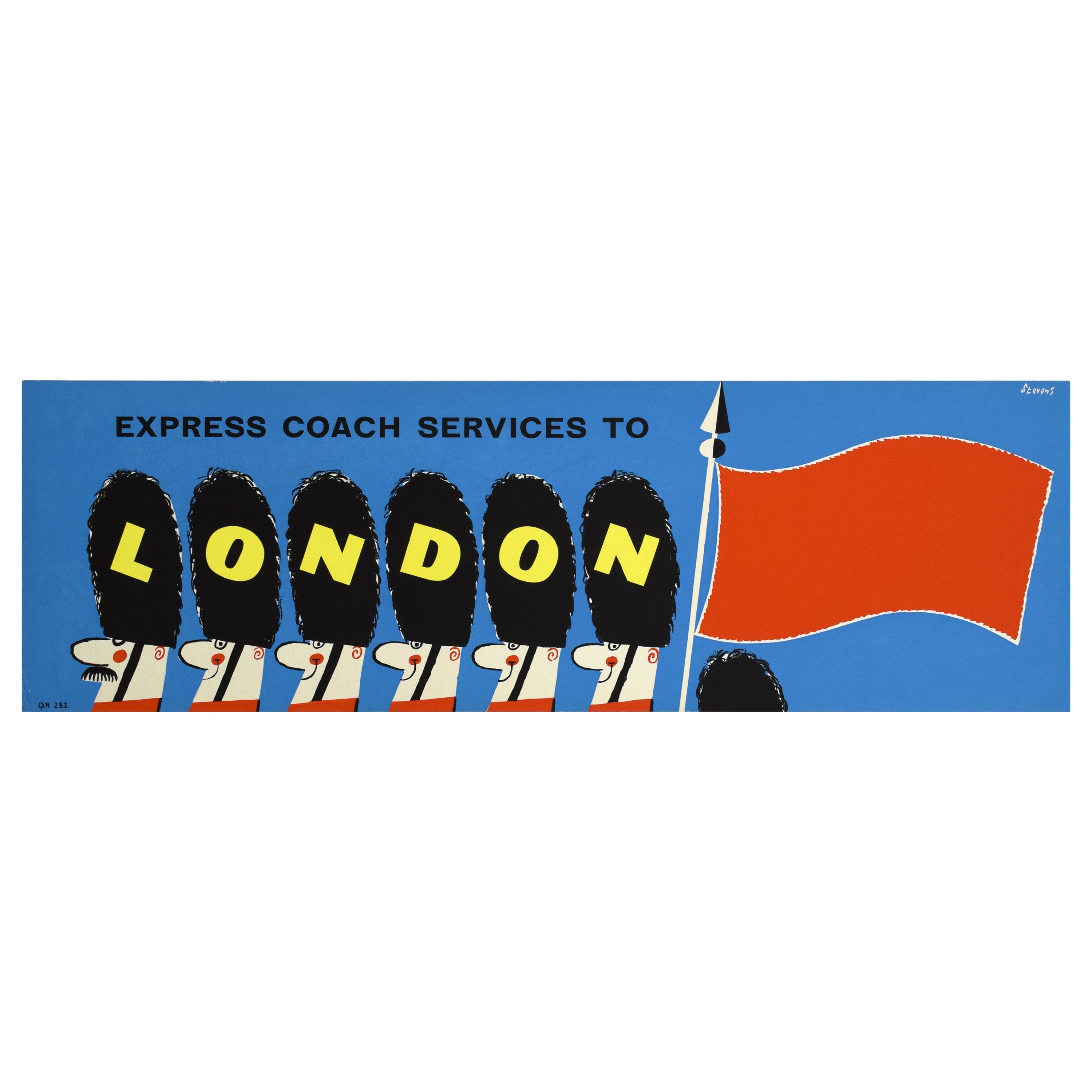 Londoner Reiseplakat aus den 1960er Jahren von Harry Stevens im Angebot