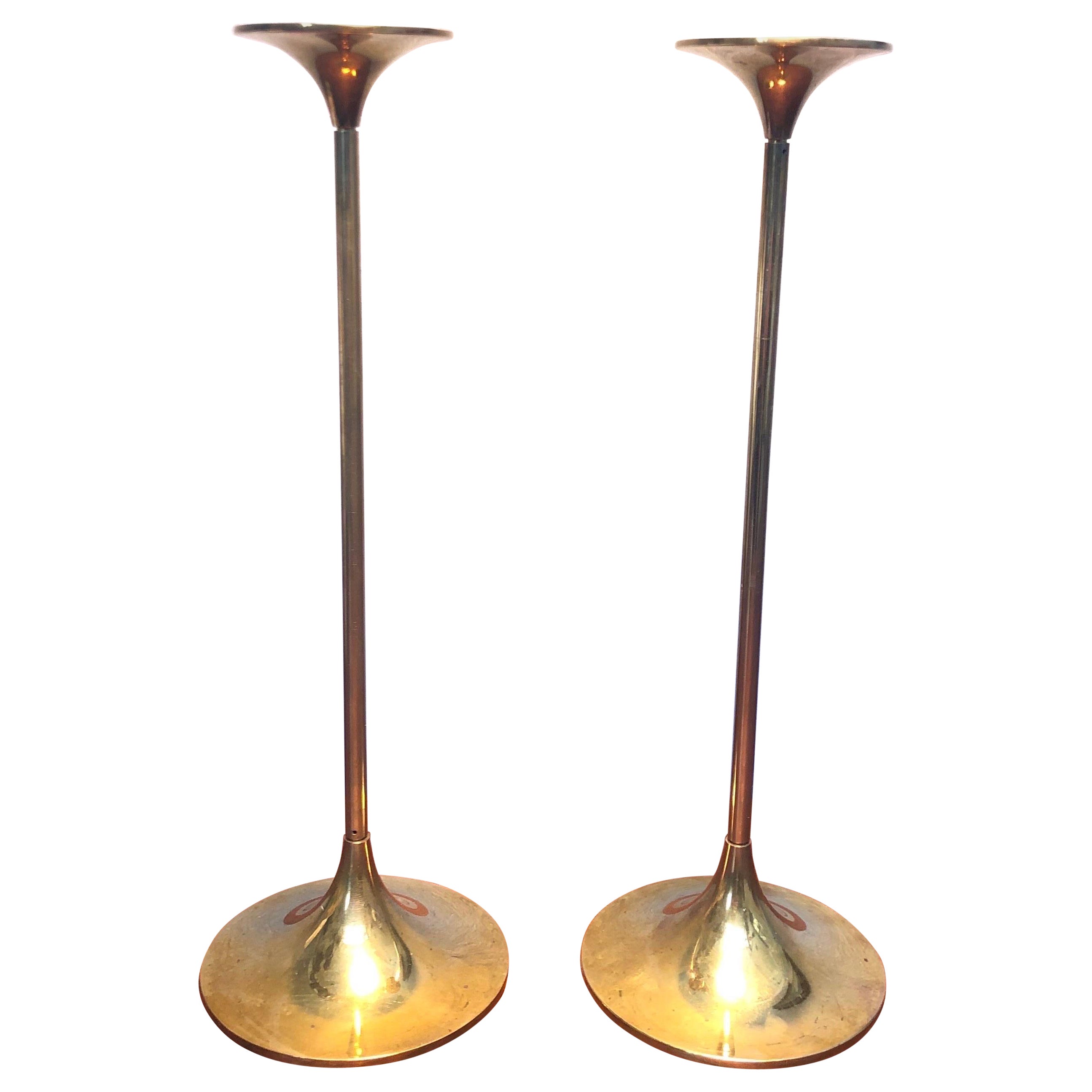 Pair of Mid-Century Brass Candle Holders by Torben Ørskov of Copenhagen