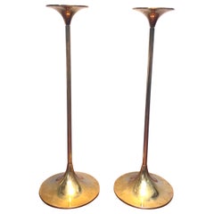 Vintage Pair of Mid-Century Brass Candle Holders by Torben Ørskov of Copenhagen