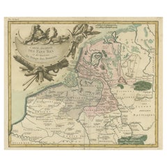 Antike Karte der Niederlande zur Zeit der Herrschaft des Römischen Kaiserreichs